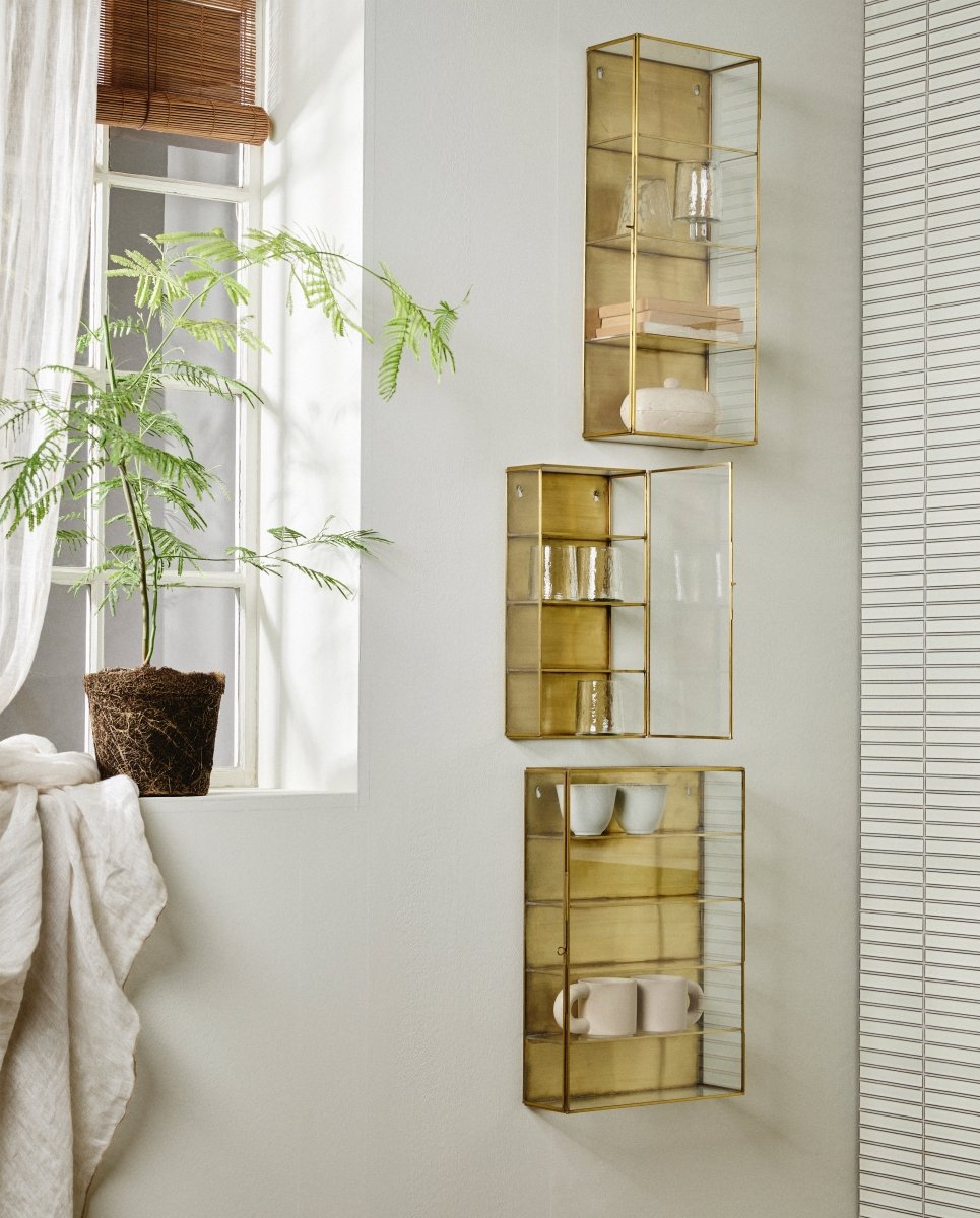 ADA vægskab i jern, L, 60x25 - guld finish - naordal.com
