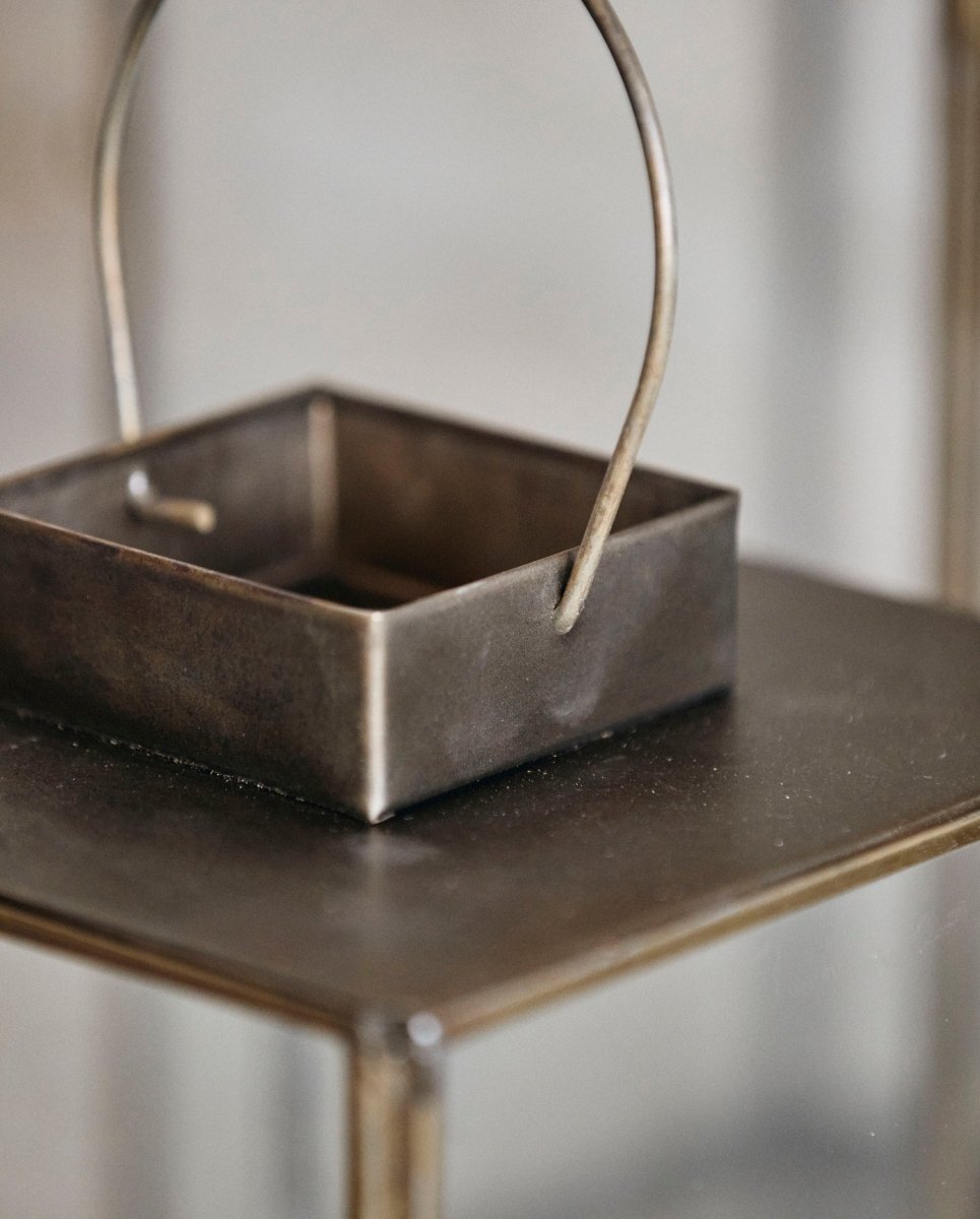 ANTIQUE lanterne i jern - h35 cm - guld finish - naordal.com