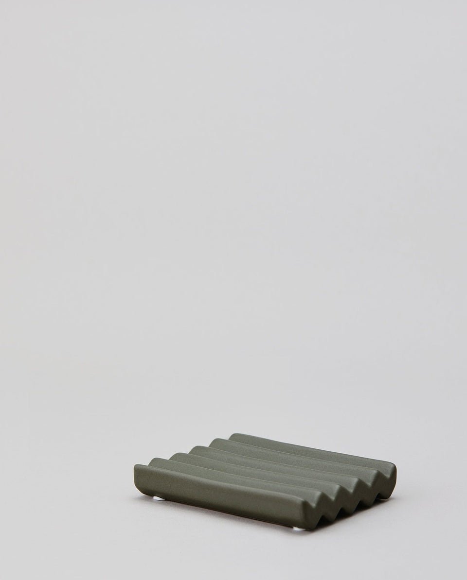 Keramik sæbeskål, S | GREEN 8 x 10 cm - naordal.com