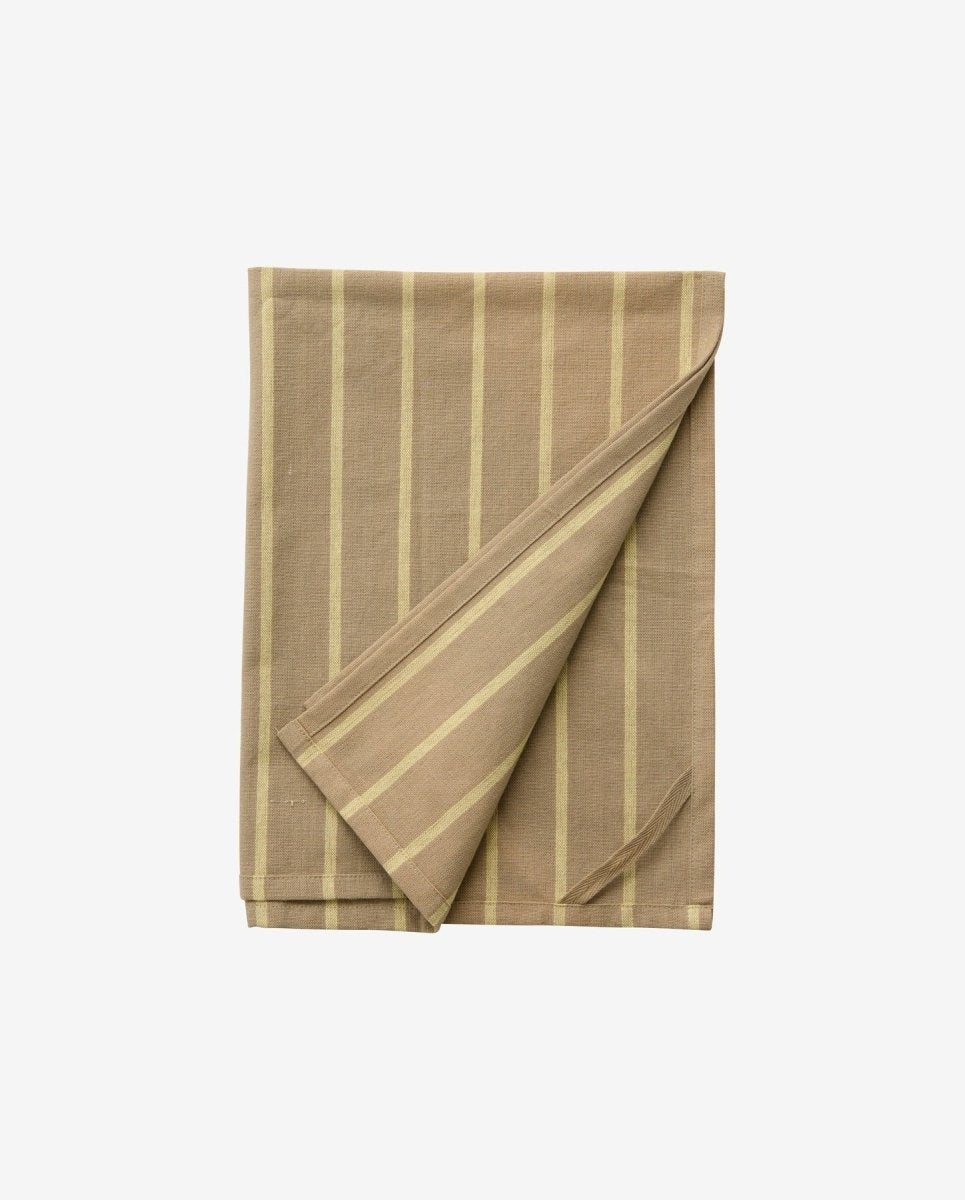 KINU viskestykke, stribet - gul/beige - naordal.com