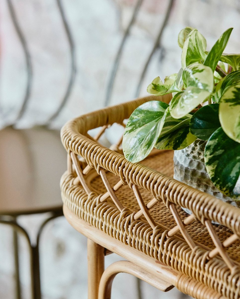 LIRI rullebord i rattan - 62x42 cm - natur - naordal.com