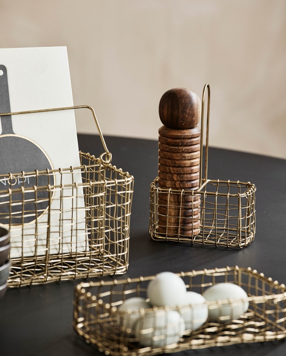 NAVITI opbevaringskurv - guld finish - naordal.com