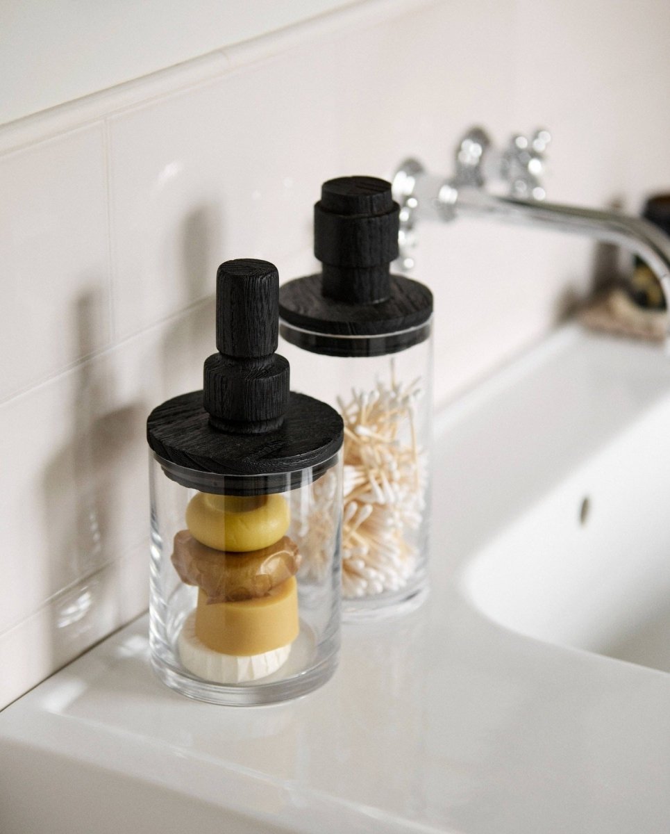 SALVIE opbevaringsglas med låg i sort, L - klar - naordal.com