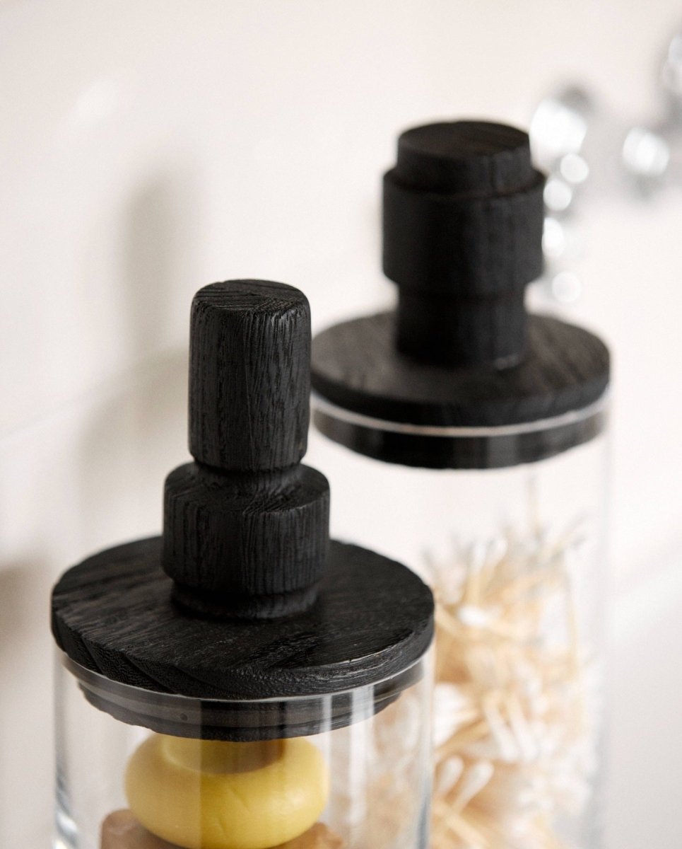 SALVIE opbevaringsglas med låg i sort, S - klar - naordal.com