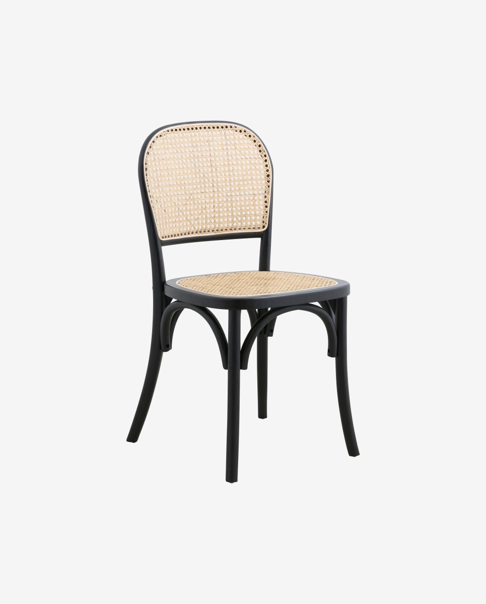 WICKY spisebordsstol med flet - sort/natur - naordal.com