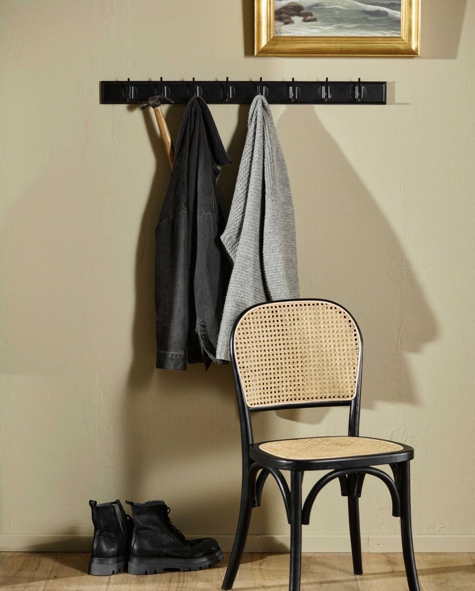WICKY spisebordsstol med flet - sort/natur - naordal.com