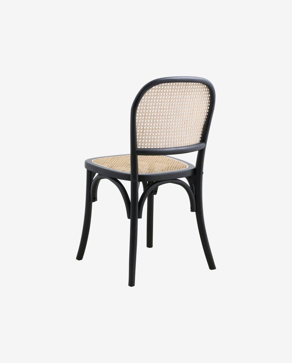 WICKY spisebordsstol med flet - sort/natur - naordal.com