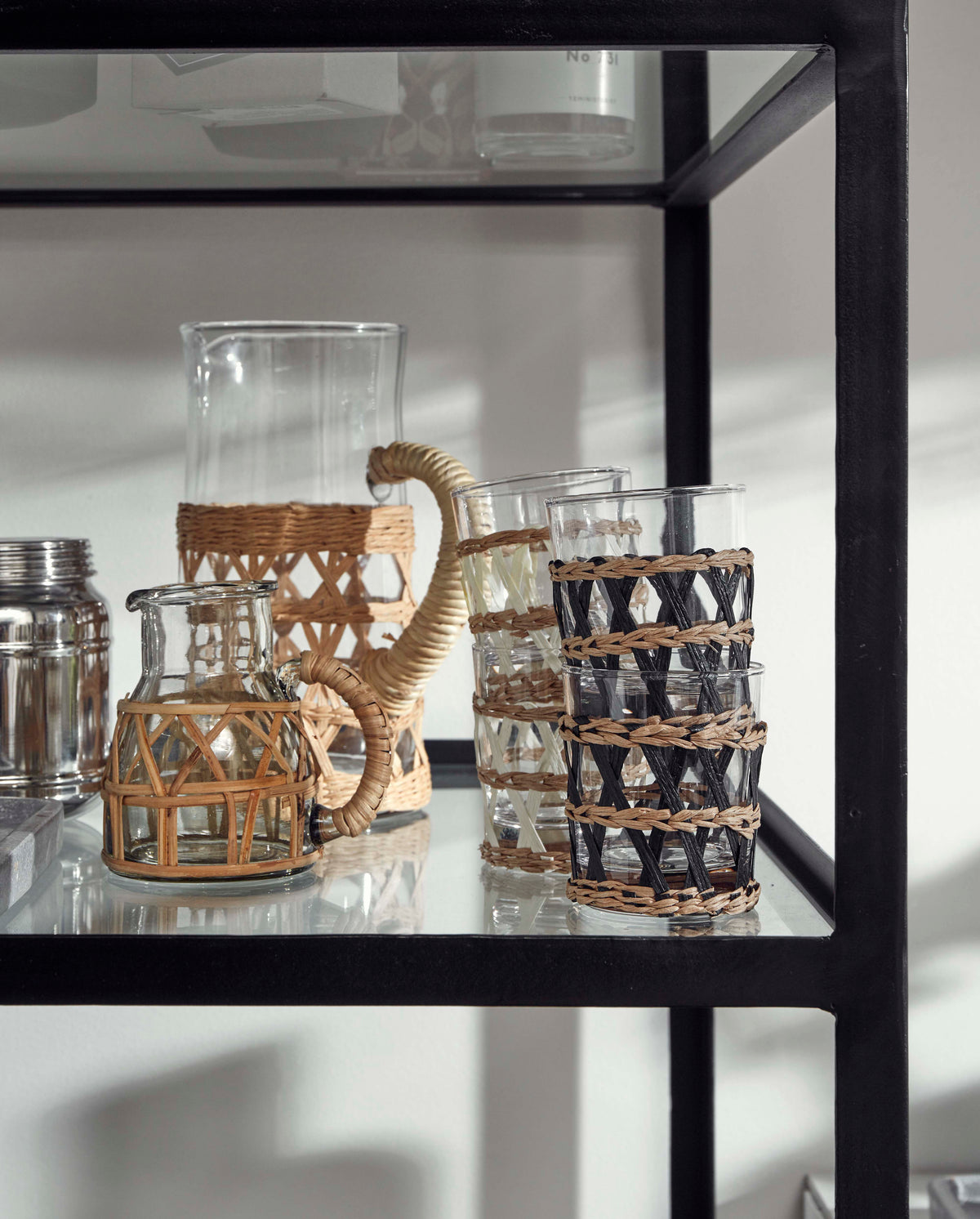 WEVA flødekande i klar glas med flet - h13 cm - natur