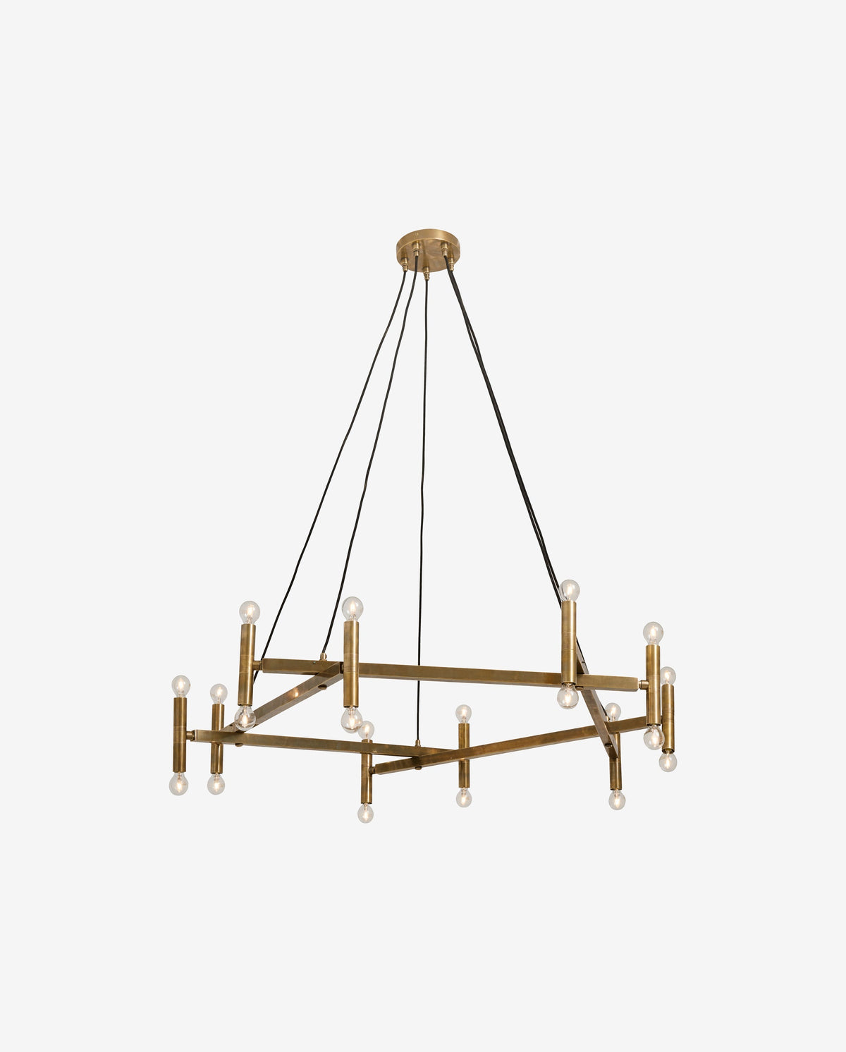 Lysekrone til 20 pærer - ø142 cm - messing finish