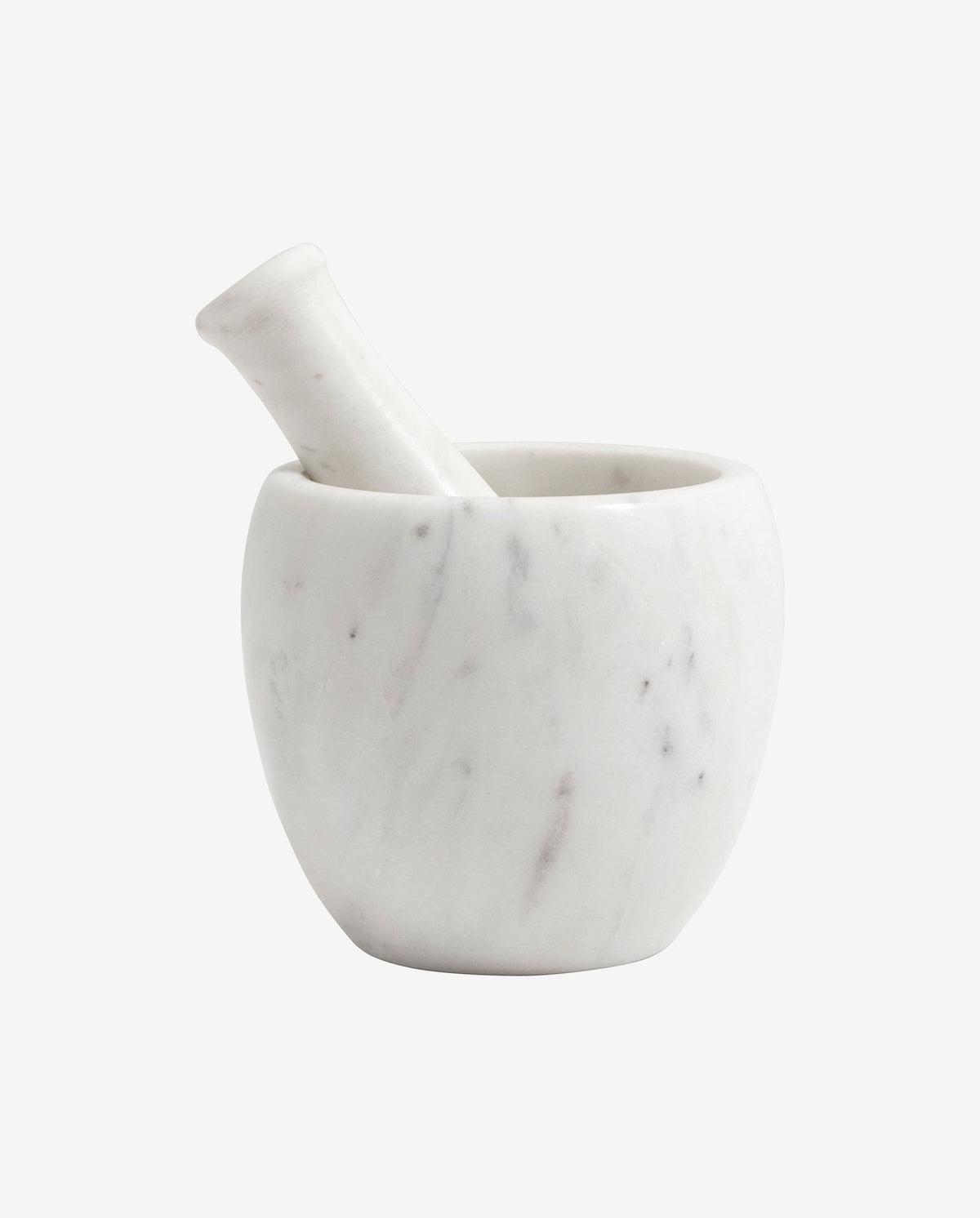 MARBLE morter i marmor - h10 cm - hvid