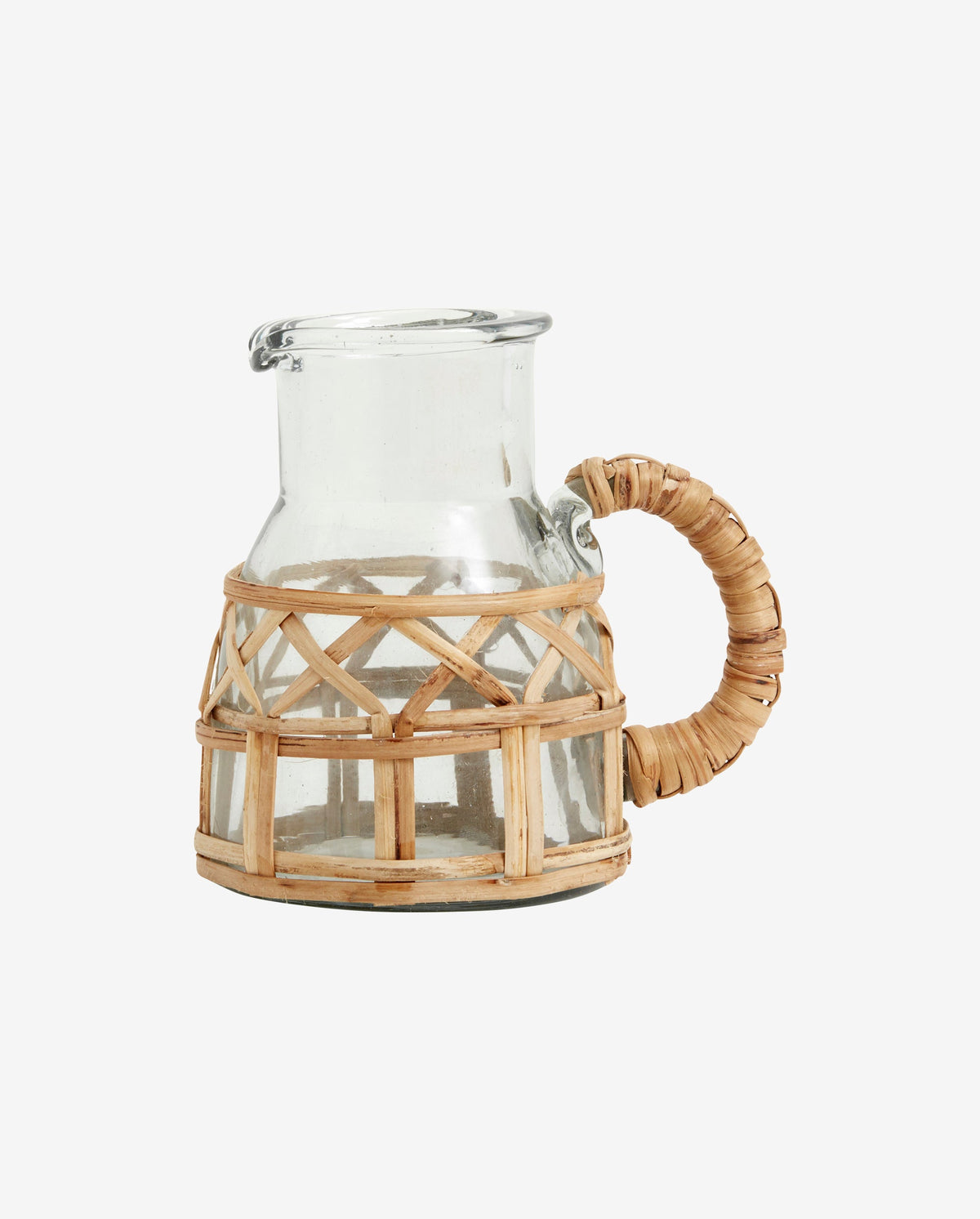 WEVA flødekande i klar glas med flet - h13 cm - natur