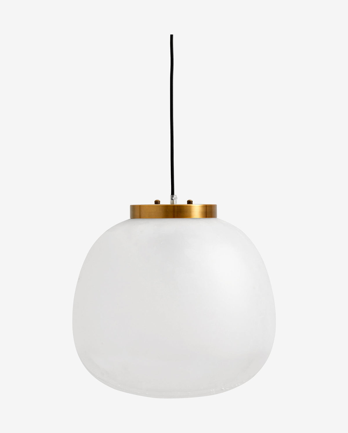 FROST pendel i frostet og klar glas - ø40 cm - hvid/gylden finish