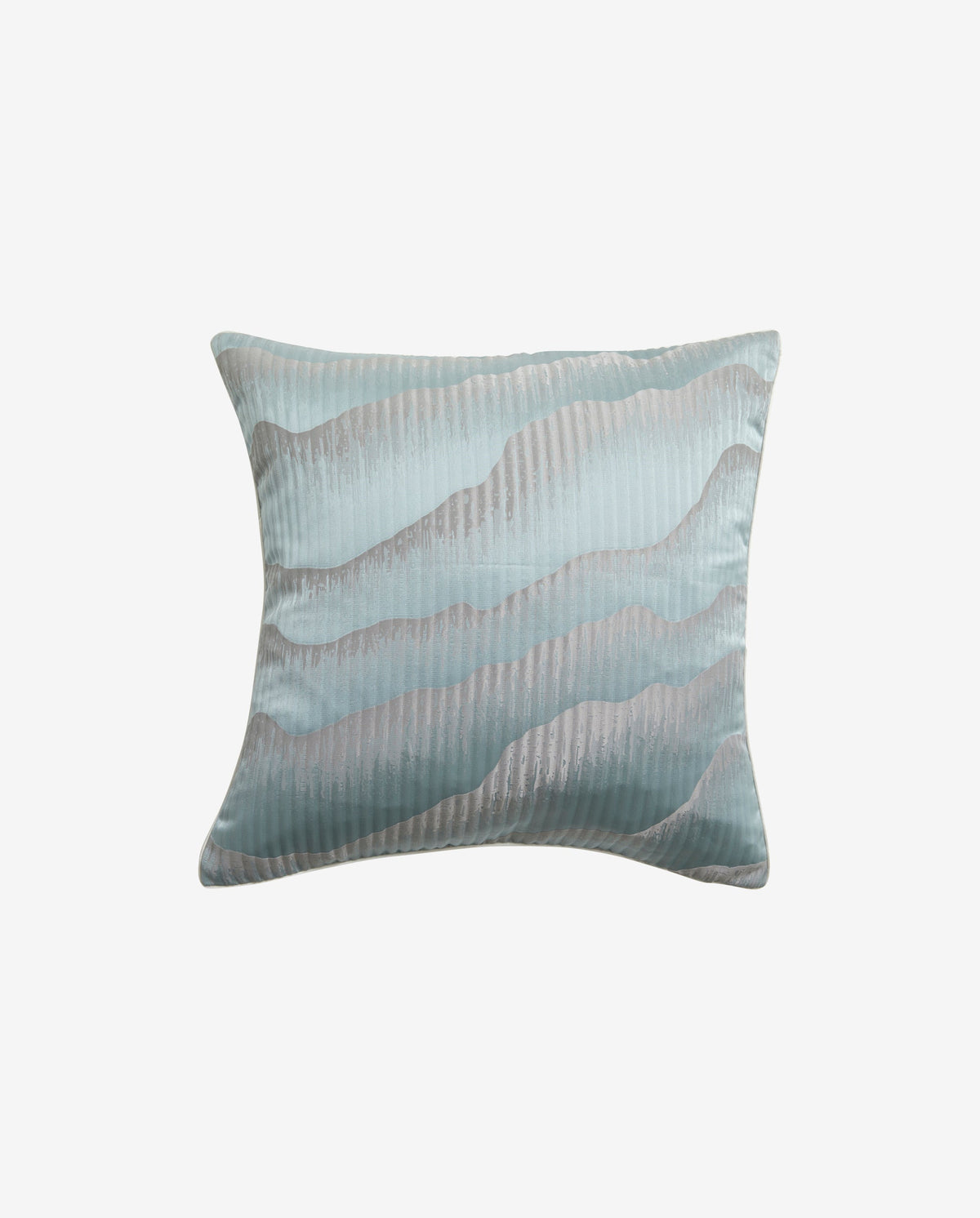 AVIOR pudebetræk i satin - 45x45 - lys blå/grå