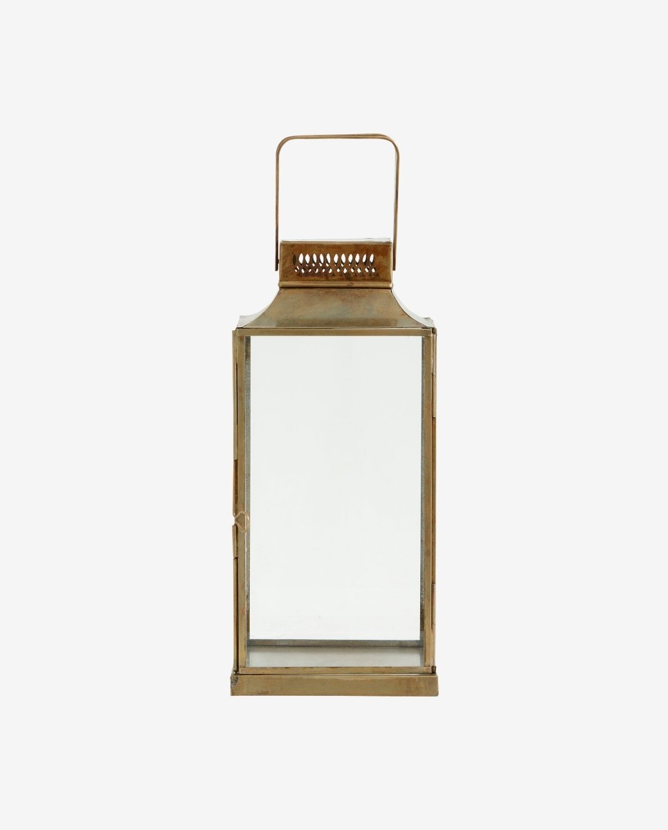 ANTIQUE lanterne i jern - h30 cm - antik messing - naordal.com