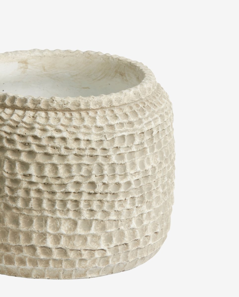 AOBA krukke i cement, L - Hvid - naordal.com