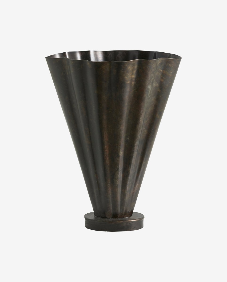 COLL vase i jern - h36 cm - antik brun - naordal.com