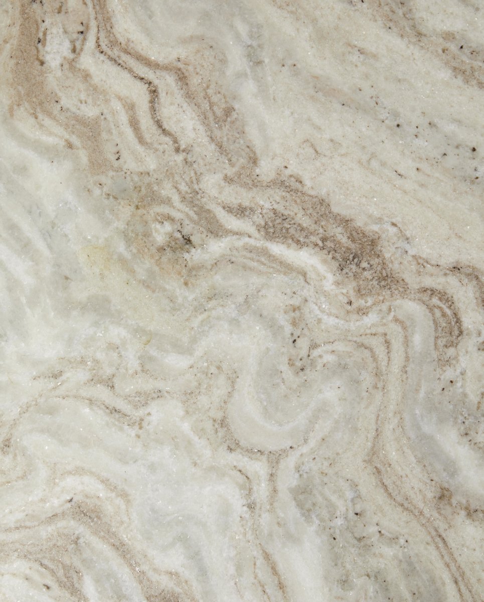 ERIE rundt spisebord i træ og marmor - ø140 cm - råhvid, brun, beige - naordal.com