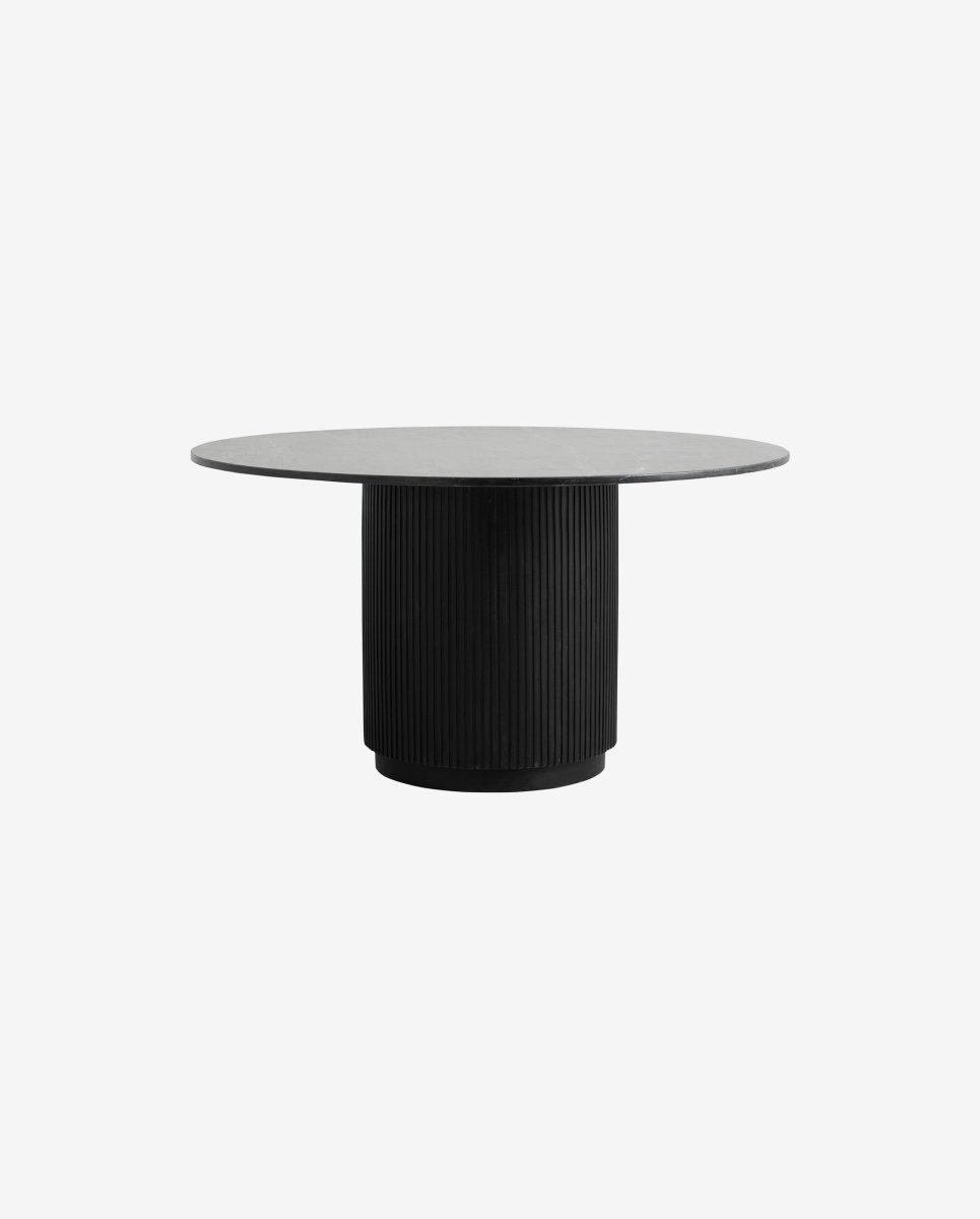 ERIE rundt spisebord i træ og marmor - ø140 cm - sort - naordal.com