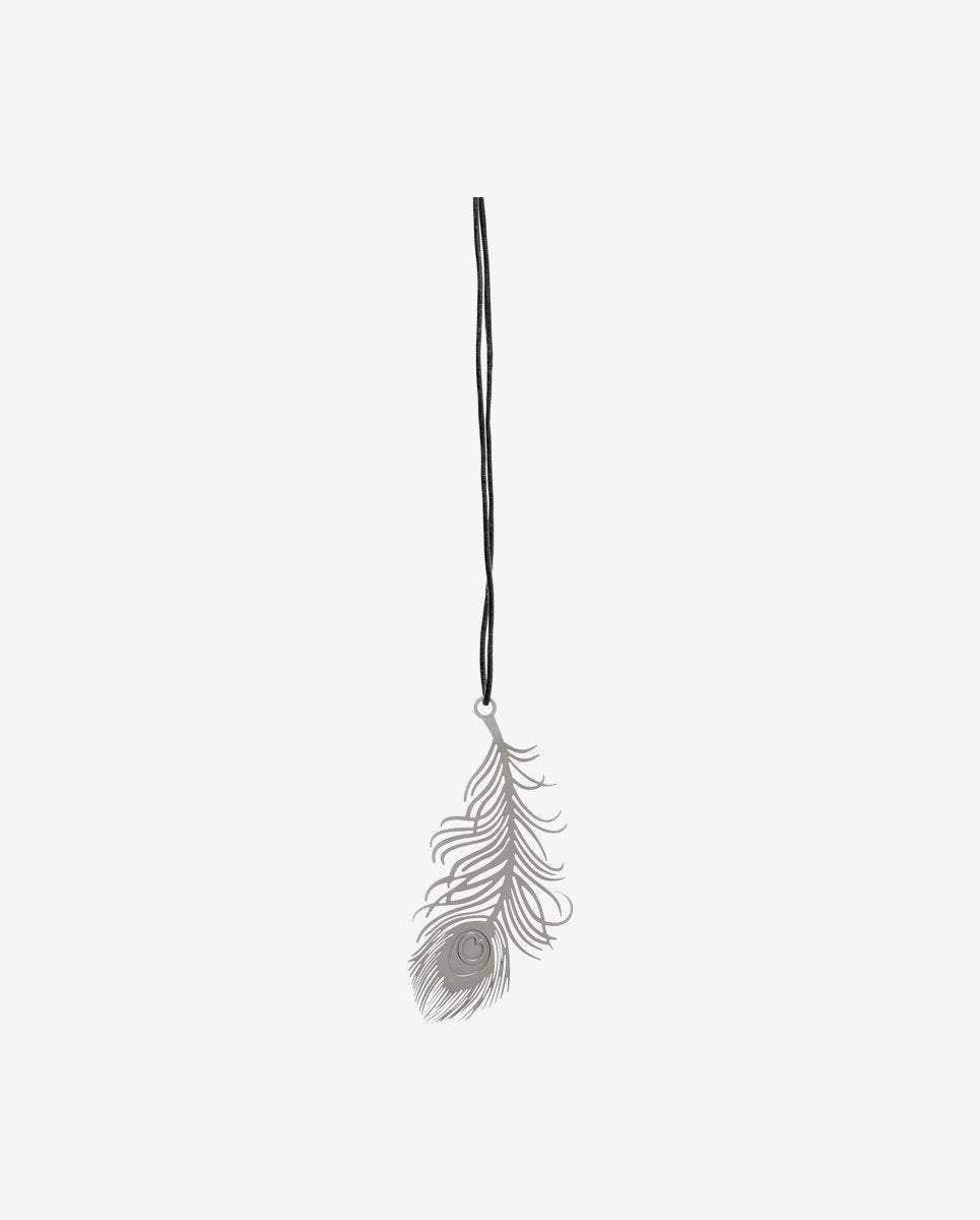 Fjer i metal - h9 cm - sølvgrå - naordal.com