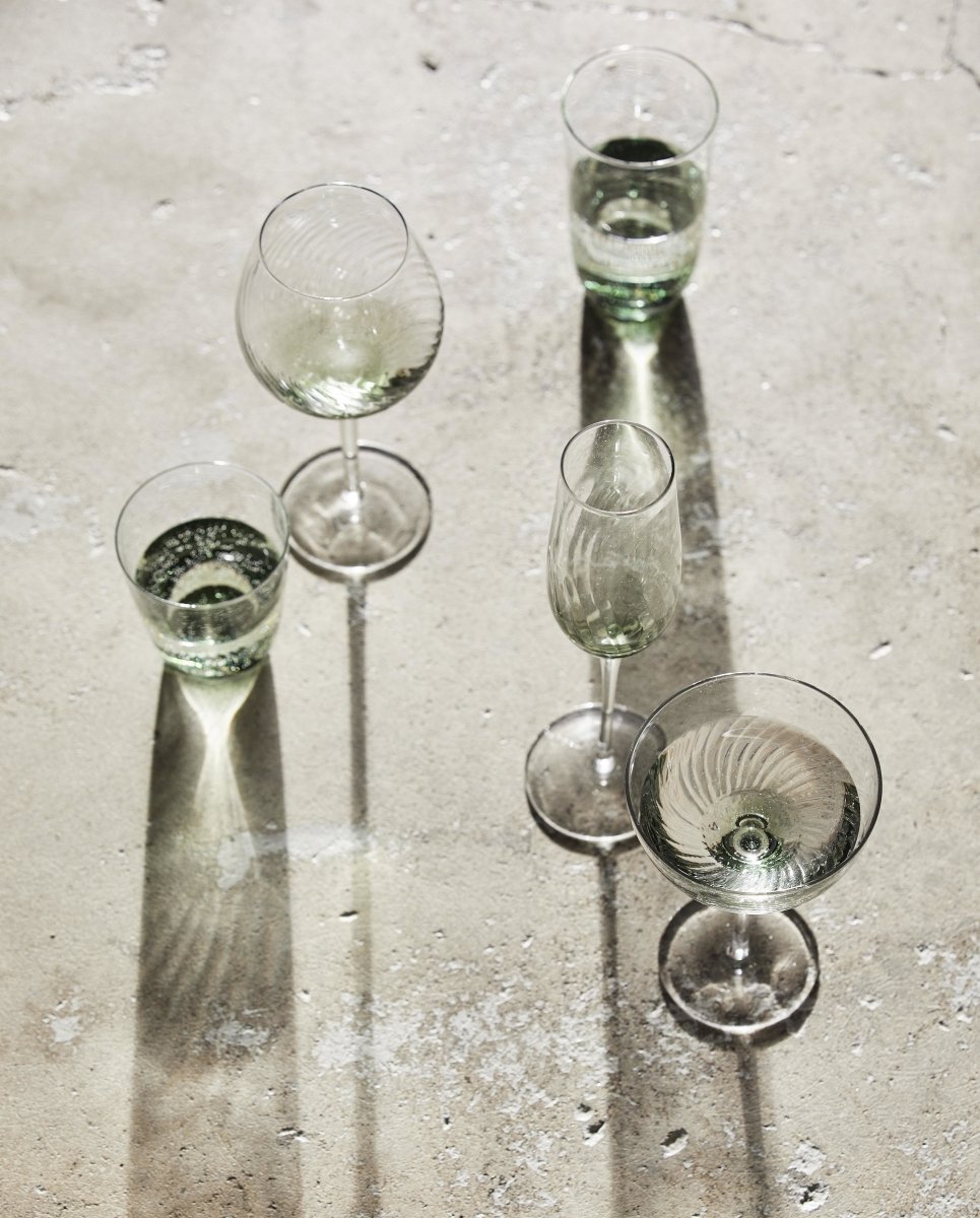 GARO champagneglas - h27,5 cm - klar glas/grøn - naordal.com
