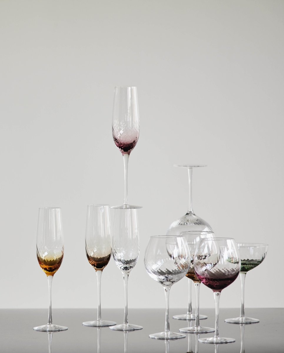 GARO champagneglas - h27,5 cm - klar glas/ravgul - naordal.com