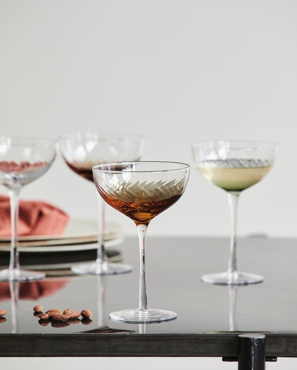 GARO cocktailglas - h18 cm - klar glas/lilla - naordal.com