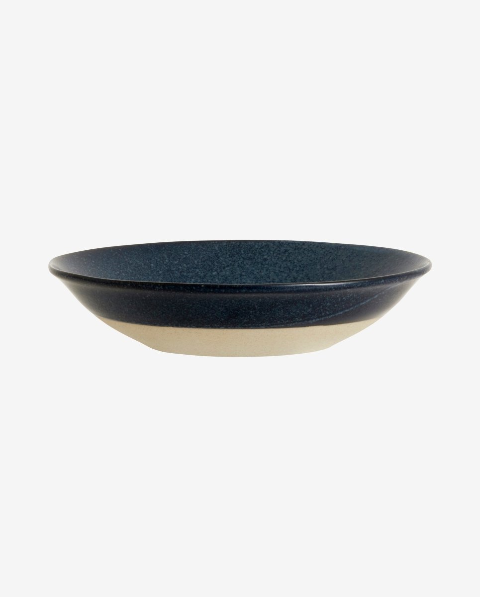 GRAINY dyb tallerken i keramik - ø22 cm - mørkeblå - naordal.com