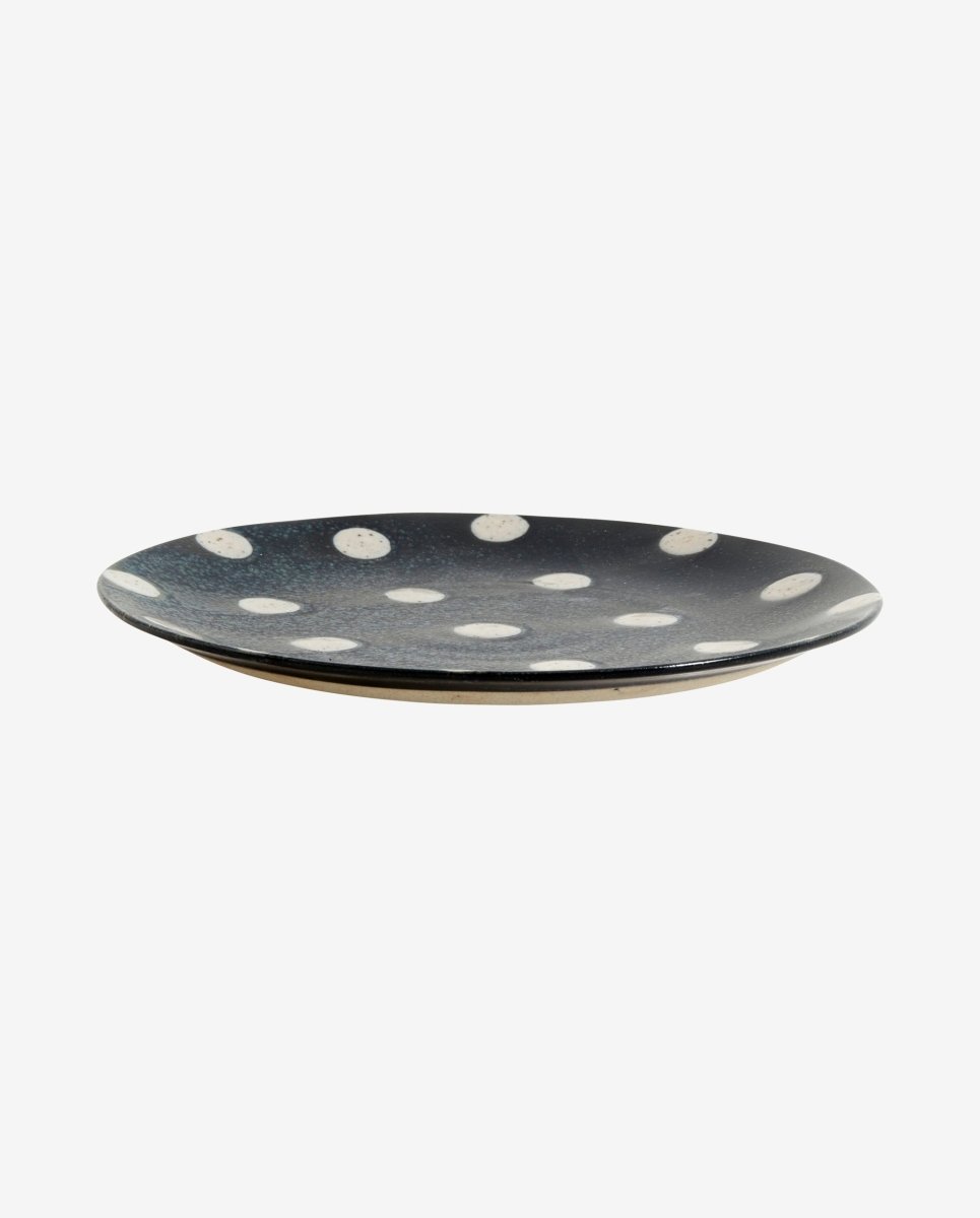 GRAINY frokosttallerken i keramik - ø21 cm - mørkeblå/sand - naordal.com