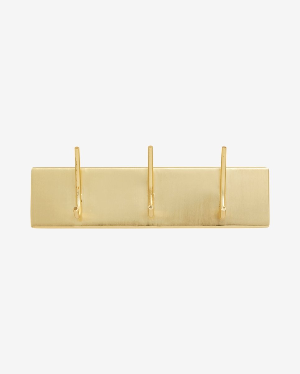 HAAOY knagerække i jern med 3 knager - 27 cm - guld finish - naordal.com