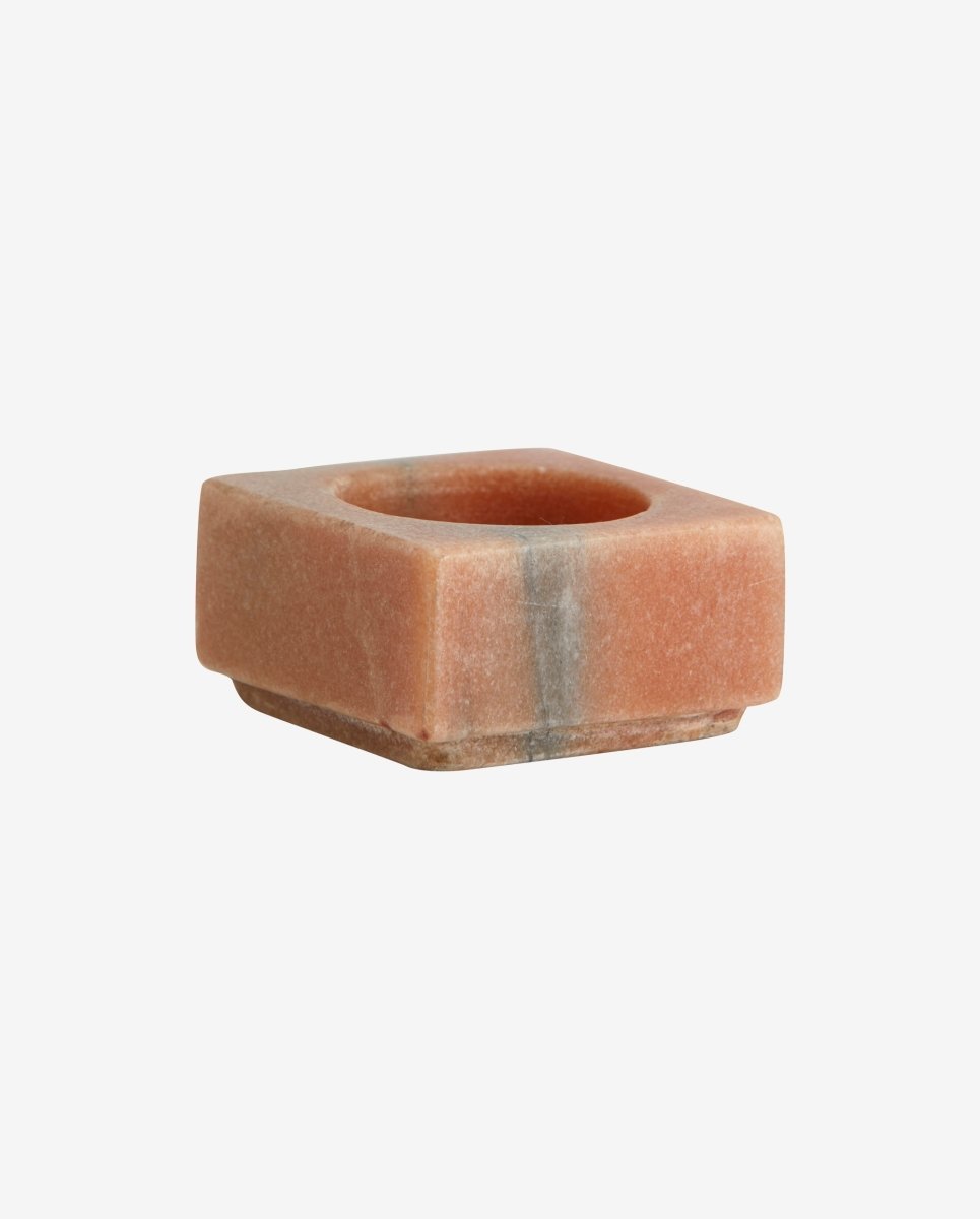 HAIDA fyrfadsstage i marmor - h3 cm - rosa - naordal.com