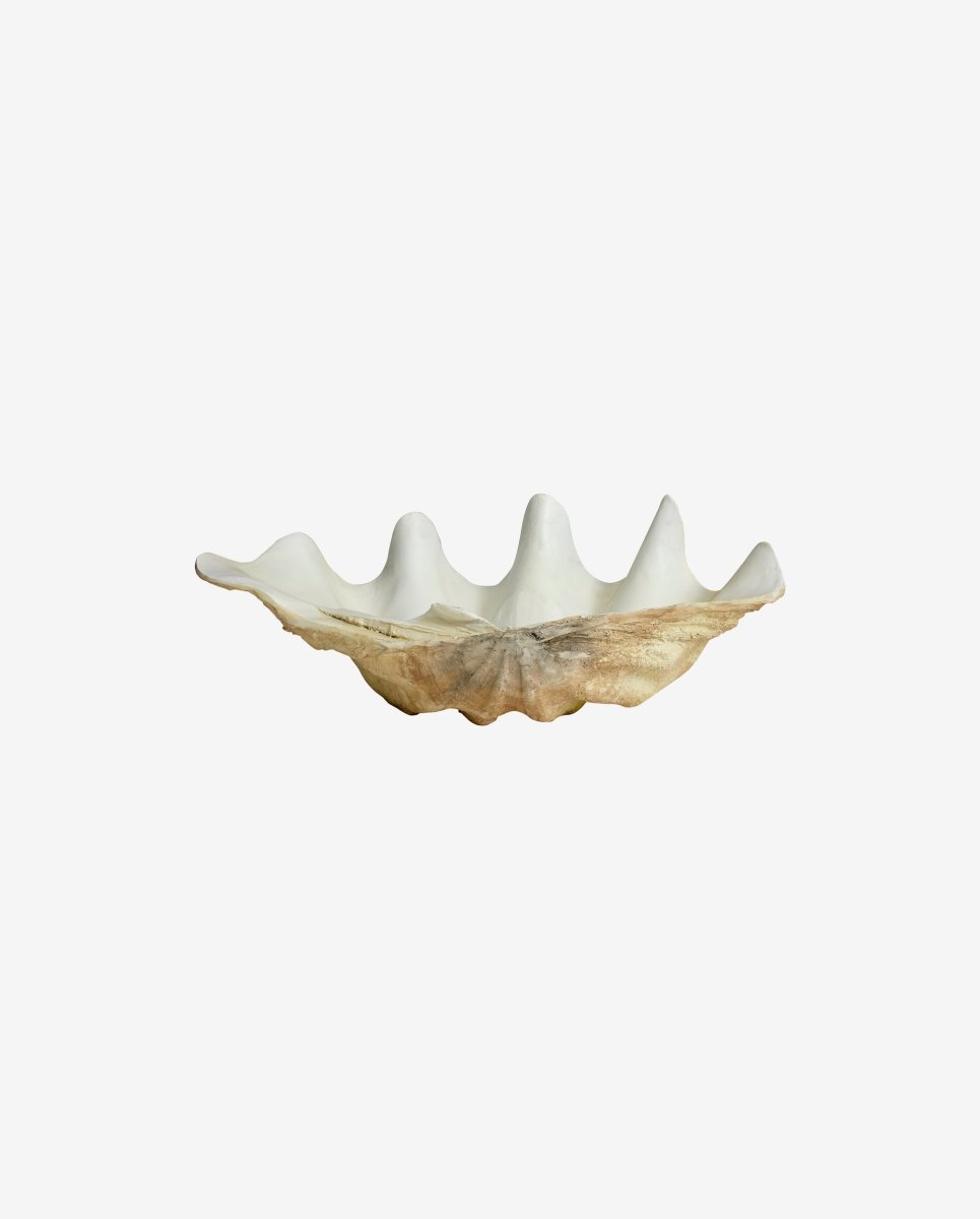 KICHI muslingeskal til dekoration - large - L52 cm - hvid/beige - naordal.com