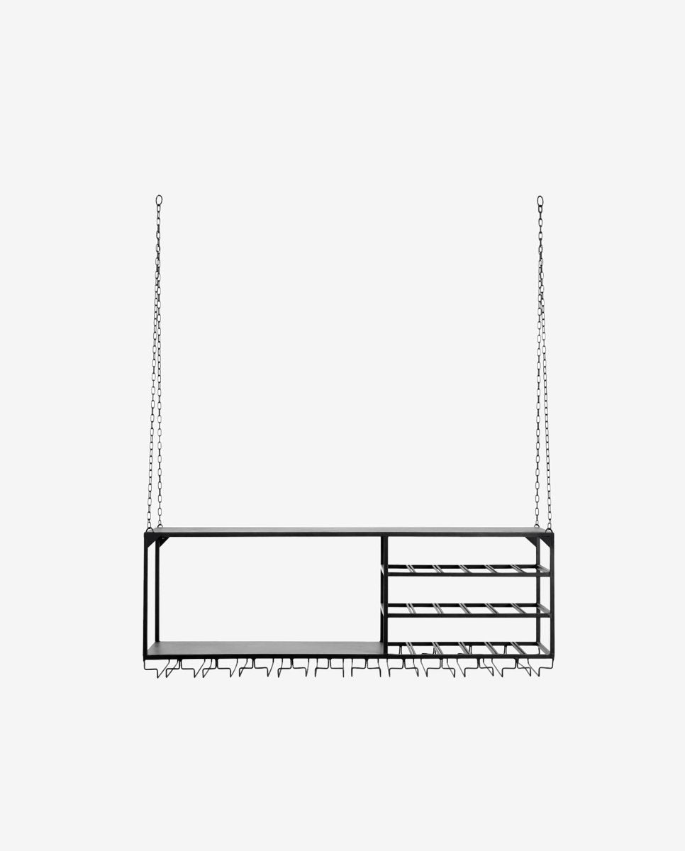 LOFT køkkenhylde i jern t/ophæng - 120x30 cm - sort - naordal.com