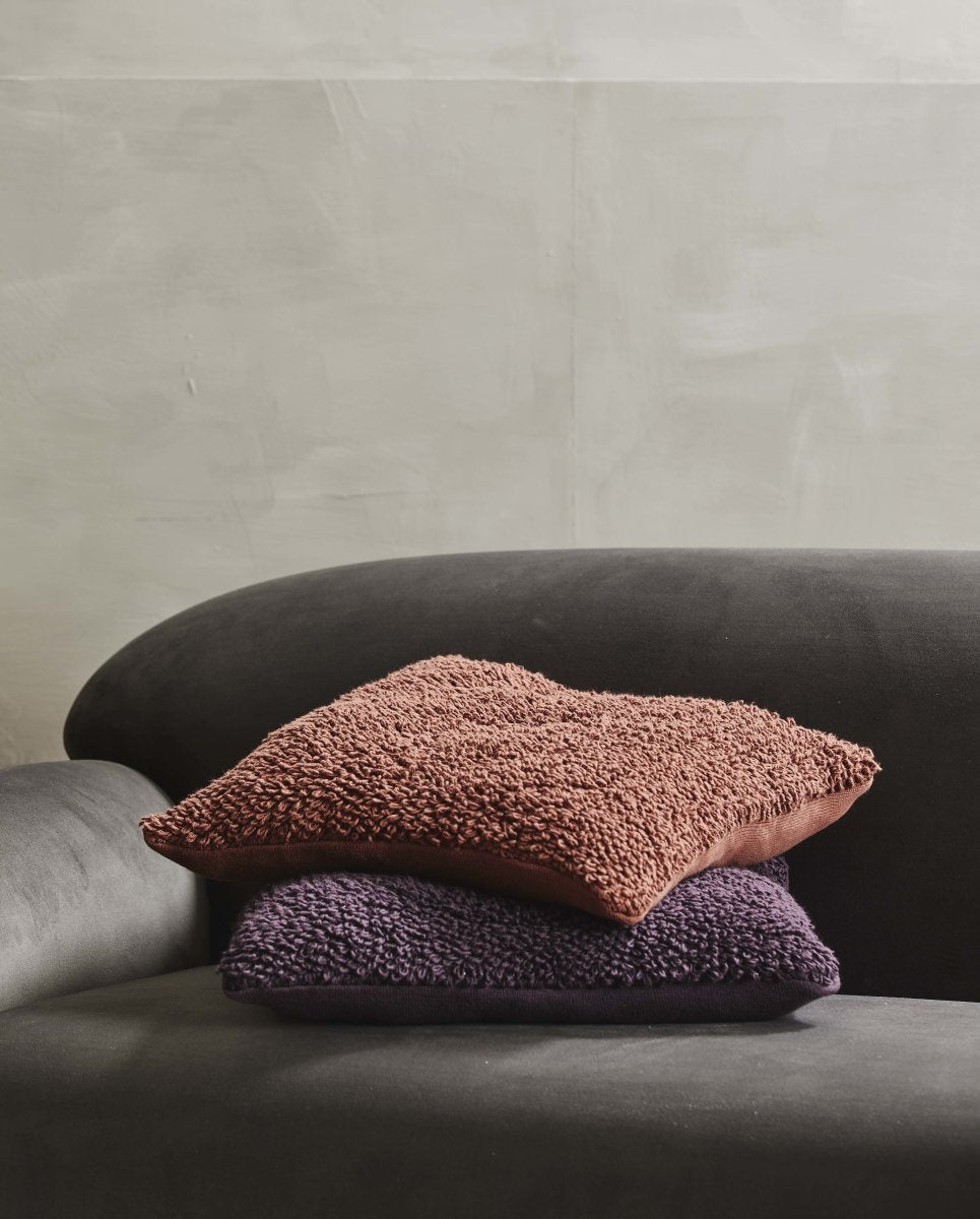 LYRA pudebetræk i bomuld - 48x48 - burgundy - naordal.com