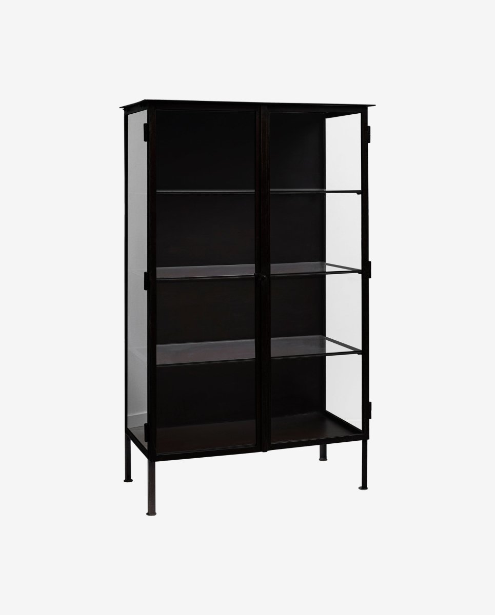OREGON vitrineskab i jern - 153x90 - sort - naordal.com
