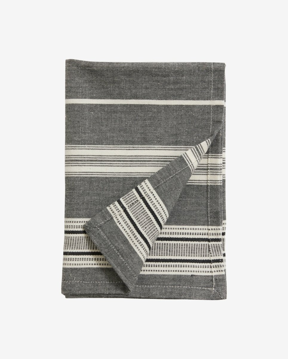 ORION viskestykke i bomuld - 50x70 cm - off white/sort - naordal.com