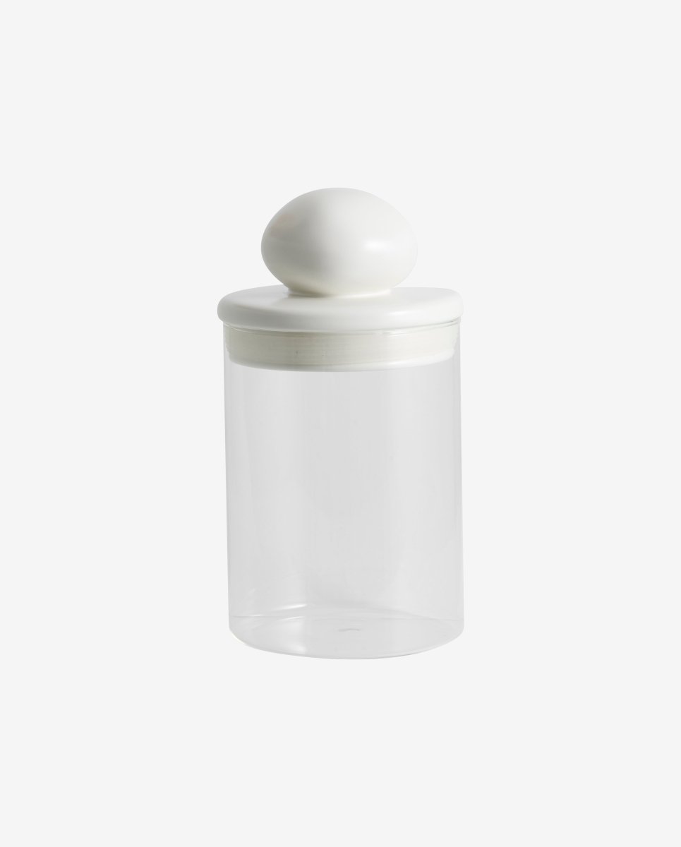 PLUM opbevaringsglas med låg i keramik - klar - naordal.com