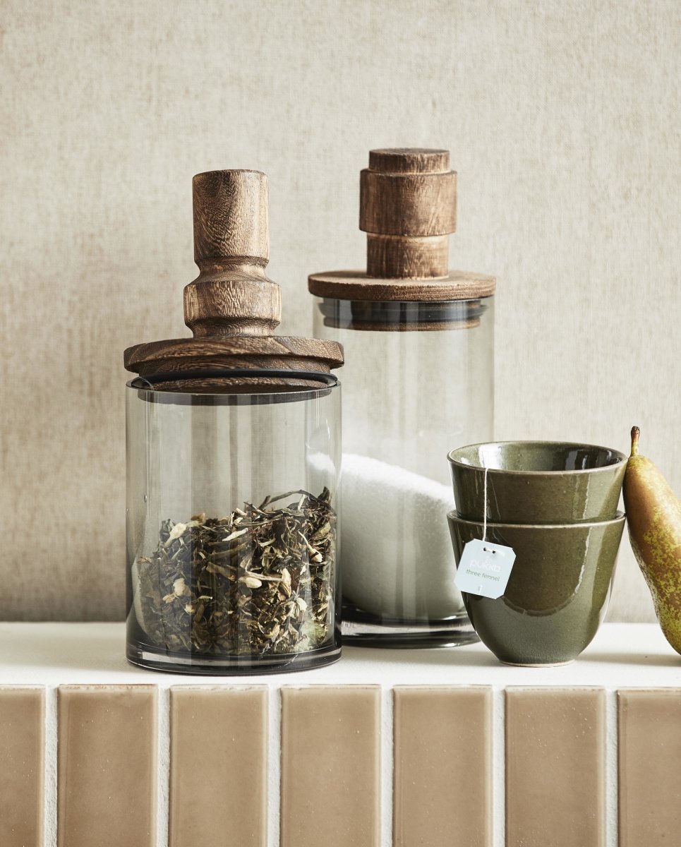 SALVIE opbevaringsglas med låg i træ - 850 ml - naordal.com