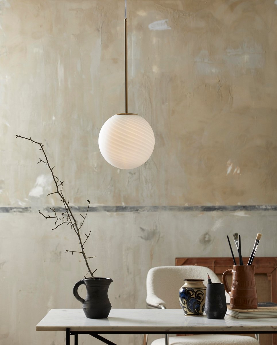 SETH pendel i glas ø25 cm - mat hvid - naordal.com