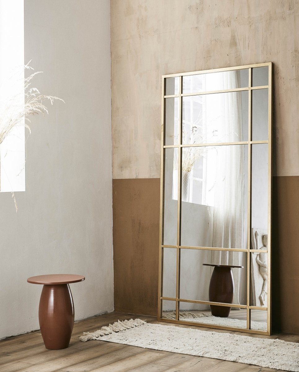 SPIRIT spejl med jernramme - 204x102 cm - guld finish - naordal.com
