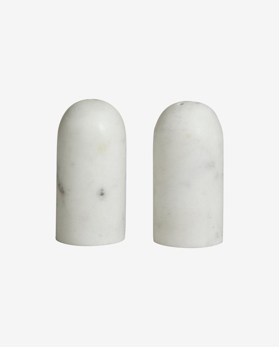 SUMAK salt og peber sæt i marmor - hvid - naordal.com