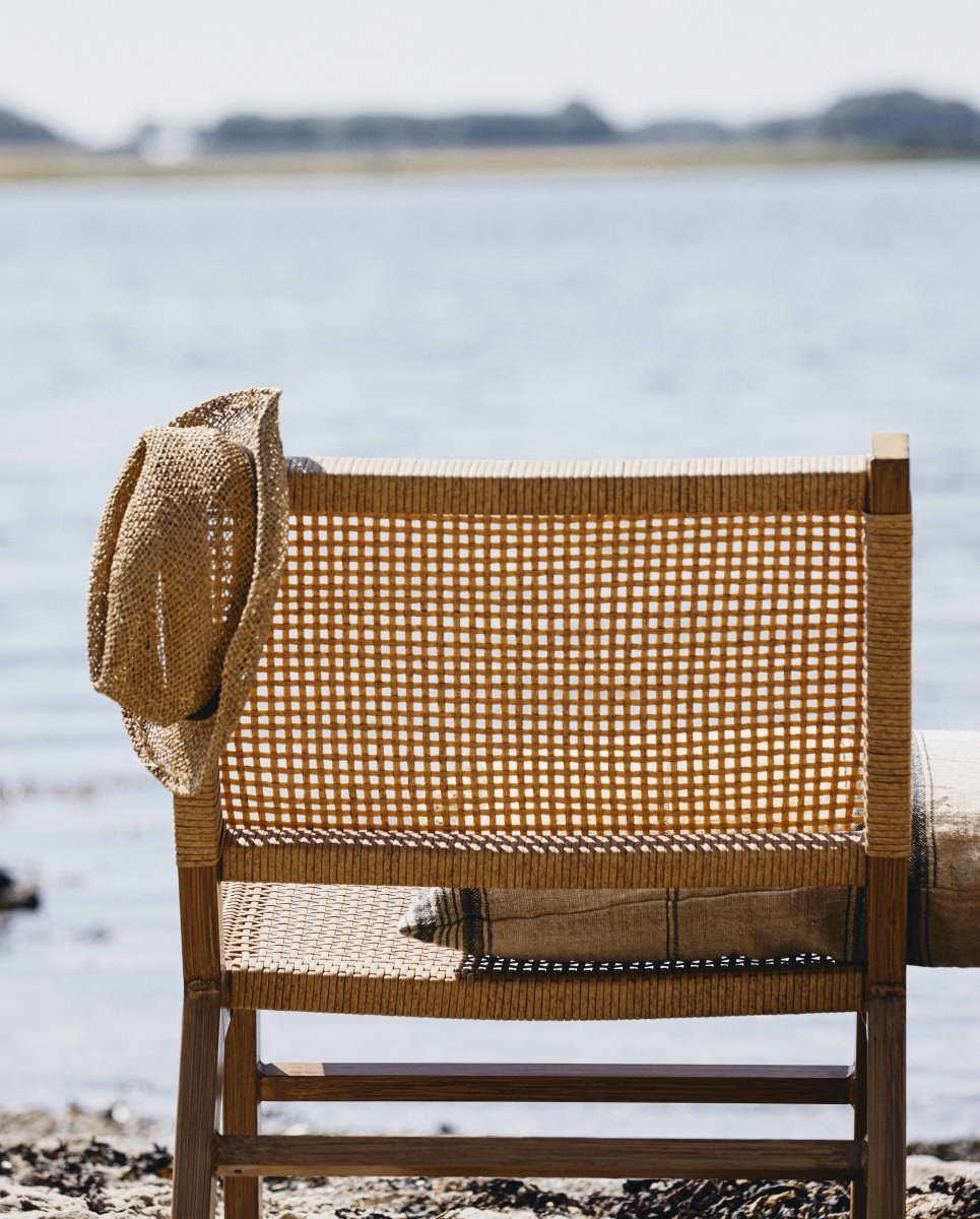 VASAI lounge havestol i flettet polyrattan - natur - naordal.com