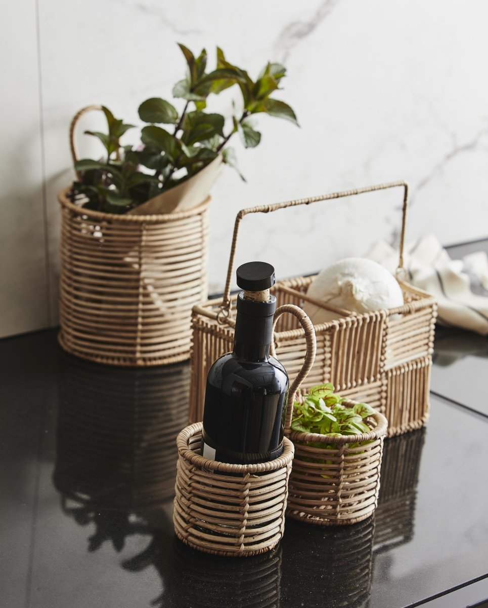 ZADAR fletkurv i rattan - ø18 cm - natur - naordal.com