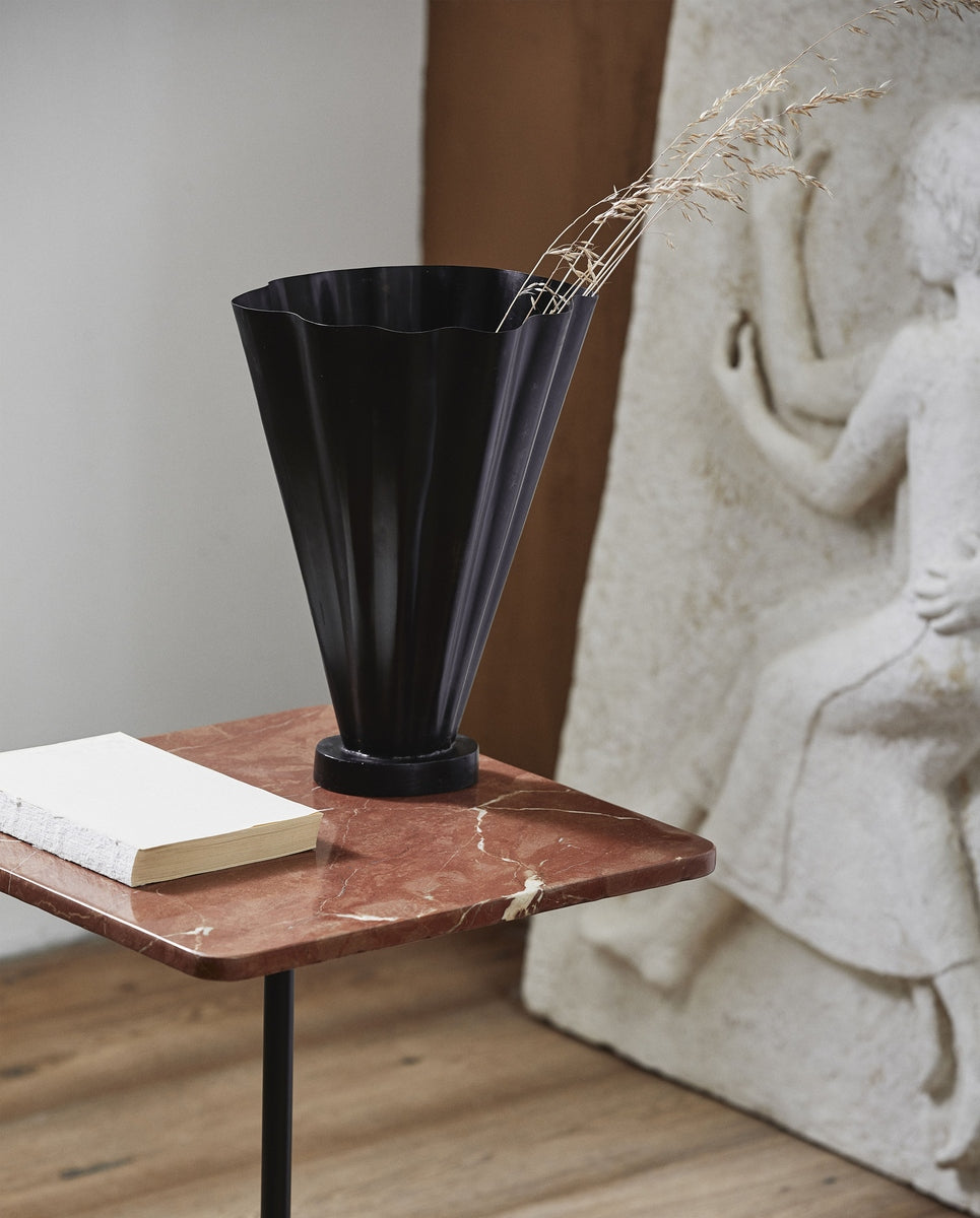 COLL vase i jern, antik finish - h36 cm - brun