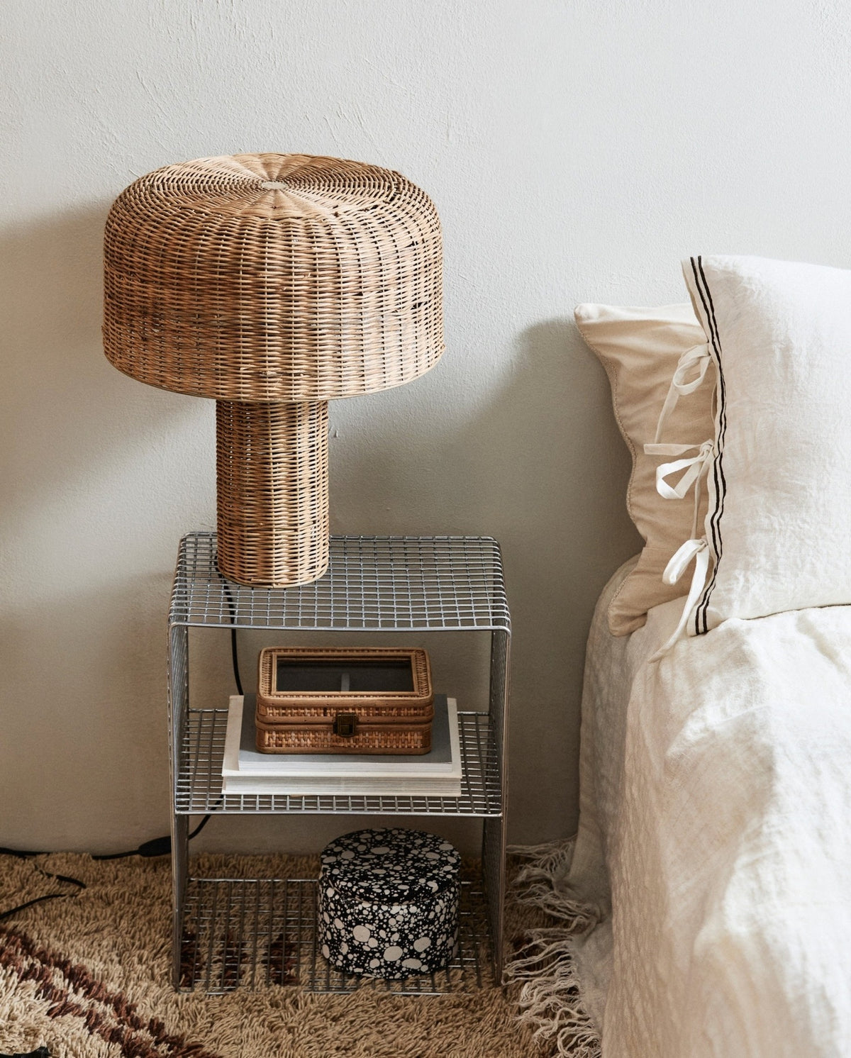 ATUM bordlampe i flettet sukkerrør - h50 cm - natur