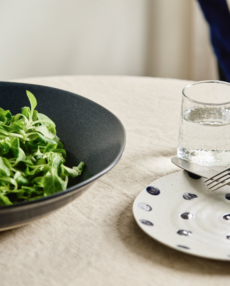 GRAINY salatskål i keramik - ø34 cm - mørkeblå