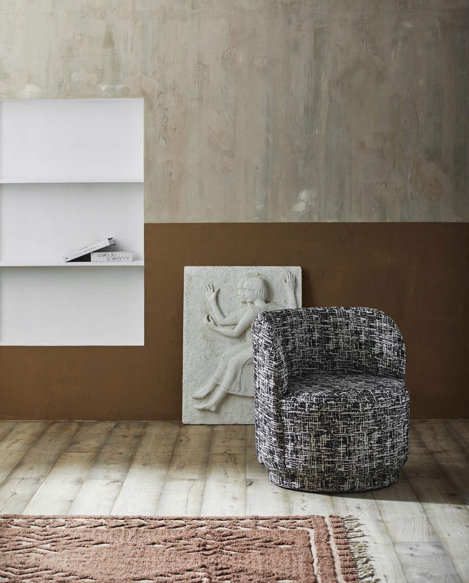 BOMU lounge stol - sort/hvid - naordal.com