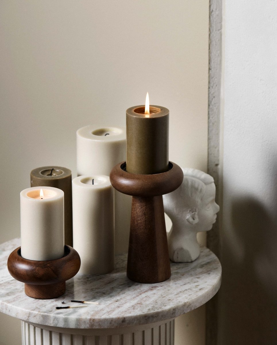 CANDLE, bloklys, 6,8x10cm - beige - naordal.com