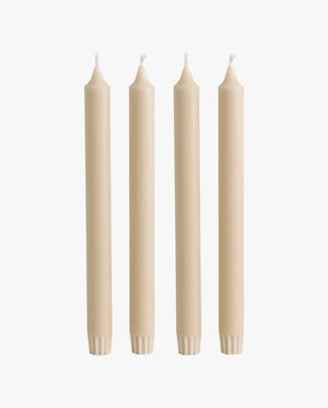 CANDLE, stearinlys, sæt m/4, 25cm - beige - naordal.com