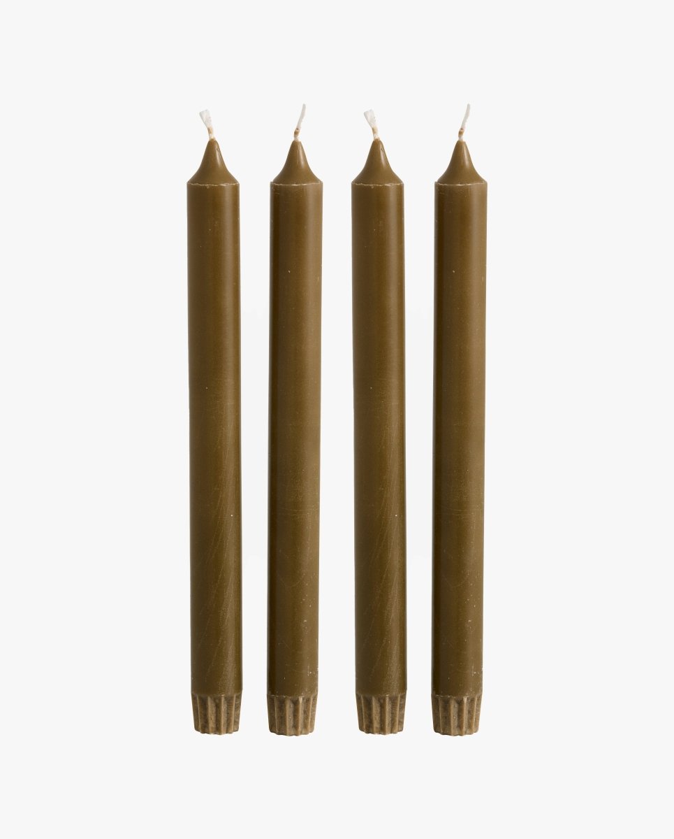 CANDLE, stearinlys, sæt m/4, 25cm - grøn - naordal.com