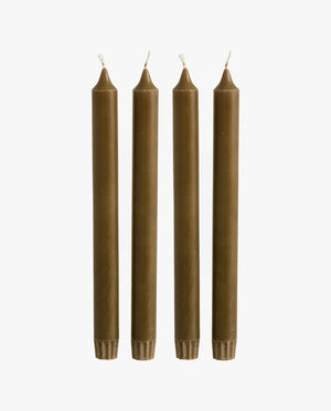 CANDLE, stearinlys, sæt m/4, 25cm - grøn - naordal.com